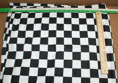Check Black & White Fabric Cotton Quilting Sewing Craft 40 x44 '' Fast Shipping
