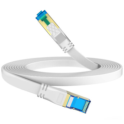 1.5FT-200FT Heavy Duty  Flat Cat 8 Ethernet Cable Super Speed 40Gbps/2000Mhz Lot
