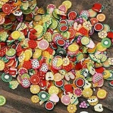 MINIATURE FRUIT SLICES-FIMO/POLYMER CLAY 3D NAIL MINI STICKERS-CRAFT DOLLS HSE-a