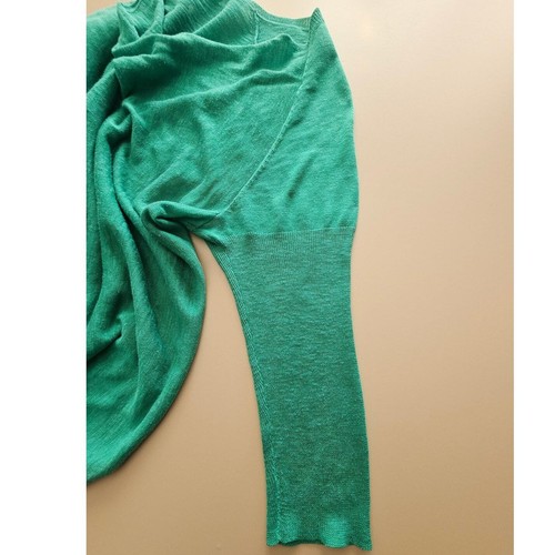 EUC EILEEN FISHER Women's Green Silk Linen Blend Cowl Neck Knit Top PM Petite - Bild 6 von 8