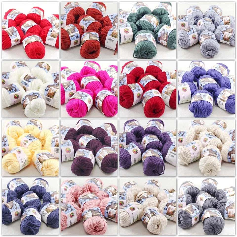 Venta 8 bolas x 50 g algodón súper suave grueso 16 capas hágalo usted mismo mantón envolvente hilo tejido Foto 4 de 4