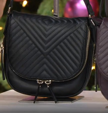 Vince Camuto Quilted Leather Crossbody Bag - Bailey - Black