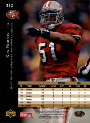 1995 Upper Deck #212 Ken Norton Jr. - NM | eBay