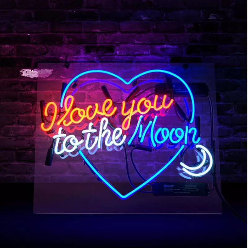I Love You To The Moon Neon Sign Light Wedding Party Wall Hanging