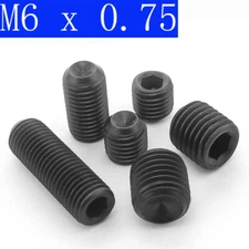 M6 x 0.75mm FINE PITCH GRUB screws socket SET screws CUP point HIGH TENSILE 12.9