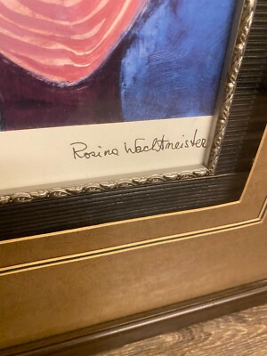 ROSINA WACHTMEISTER 油絵 音楽 Rosina Wachtmeister Lithograph Silver Foil Enhanced Signed Framed
