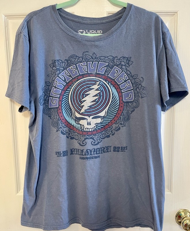 LIQUID BLUE Large GREATEFUL DEAD FILLMORE BLUE S/S T-SHIRT  Y2K 100% Cotton
