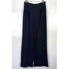St. John Collection Santana Knit Pleated Wide Leg Pants High Rise Women's Size 8