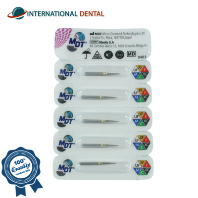 Dental MDT Short Pointed Cone 165 FG Diamond Burs Creating Detailed Contours