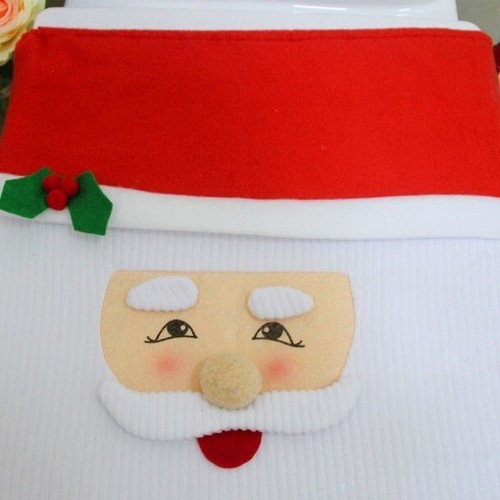 Christmas Toilet Seat Cushion Set Bathroom Washable Warmer Cushion Cover Pad Mat - Picture 8 of 21