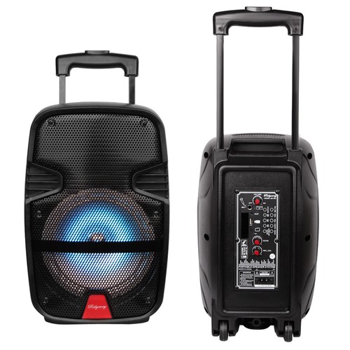 8" Tieftöner Karaoke Ghettoblaster tragbares Bluetooth Lautsprechersystem Party FM DJ AUX Mikrofon - Bild 9 von 11