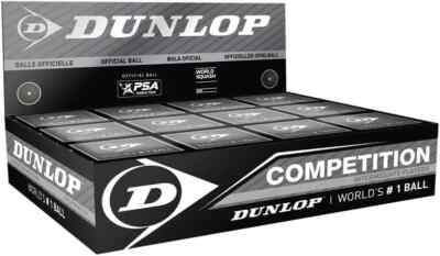 Dunlop Squashball 12 Stück Competition gelb für  Fortgeschrittene Spieler NEU