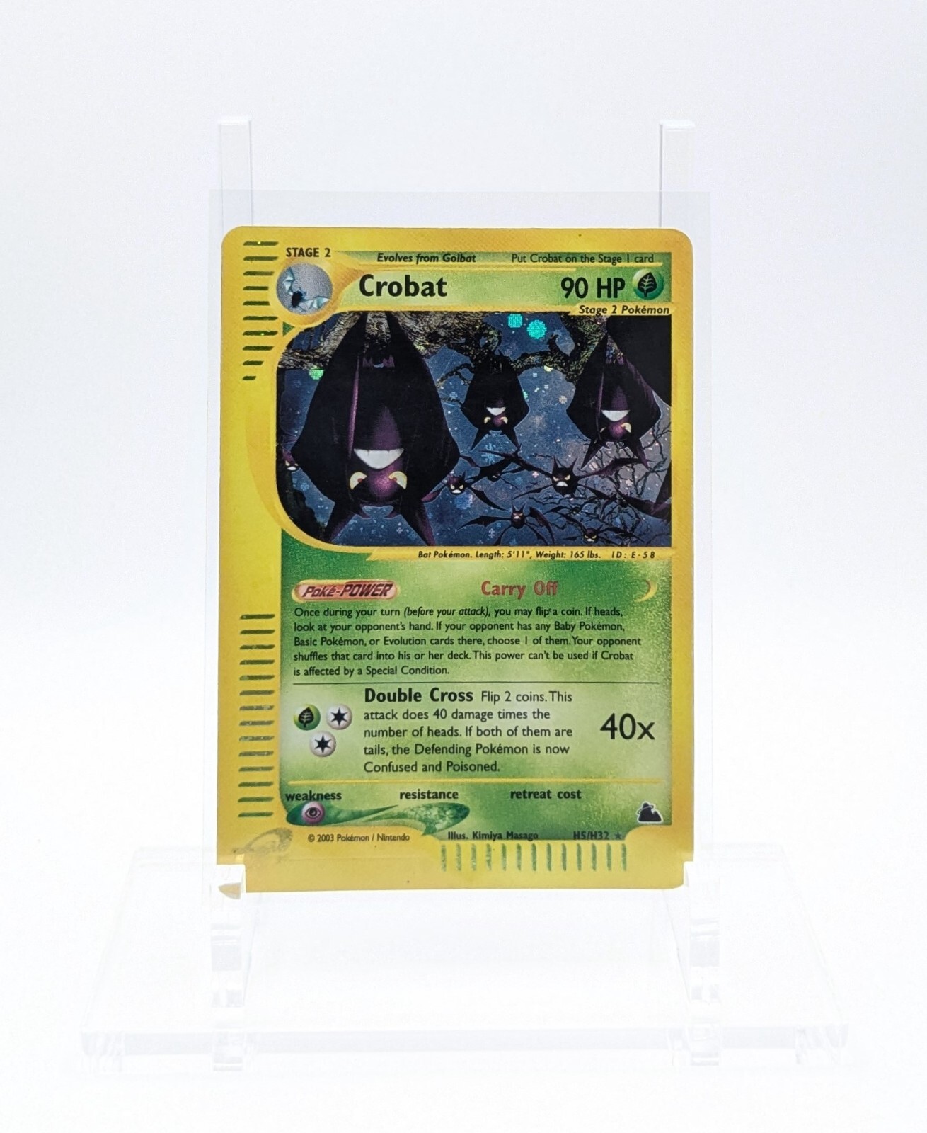 Pokemon SKYRIDGE - #H5/H32 Crobat - Holo - ENG - Heavily Played