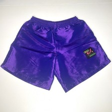 VTG 90s Surf Style Shorts Purple Nylon Iridescent Swim Trunks - Mens Size Medium