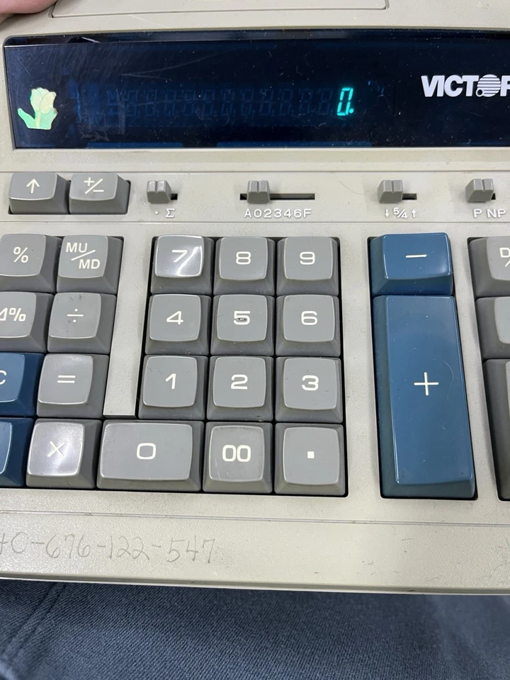 VICTOR 1430 10-DIGIT DISPLAY PRINTER FULL SIZE COMMERICIAL KEYBOARD OAL 8-1/8" - Image 2 of 4