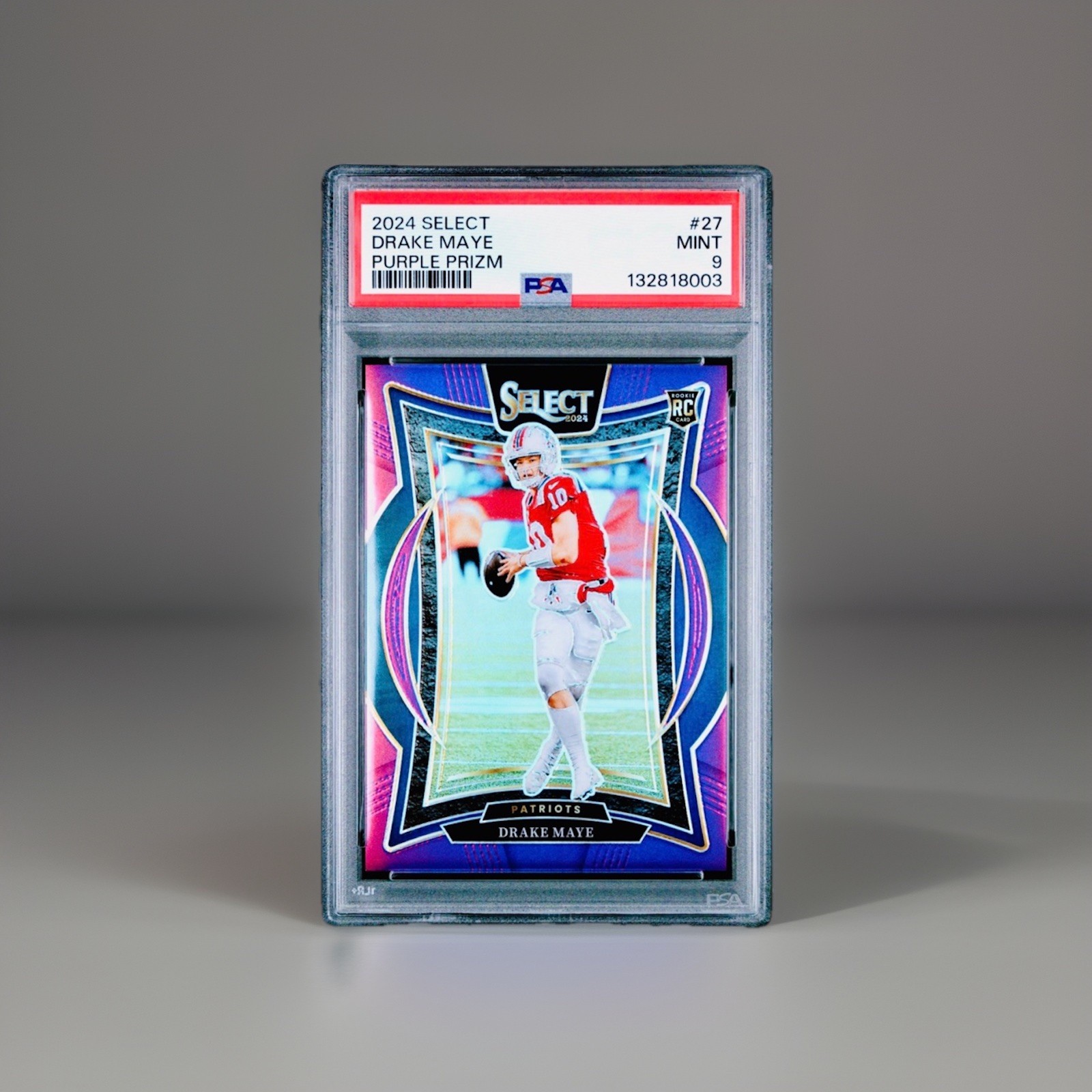 2024 Panini Select DRAKE MAYE ROOKIE CONCOURSE PURPLE /75 #27 RC Patriots PSA 9