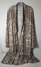 FREE PEOPLE SZ LARGE WILD NIGHTS SNAKE DUSTER MAXI KIMONO PRINTED JACKET