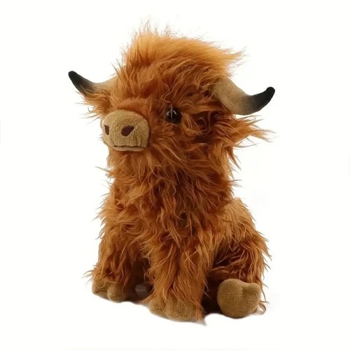10 in Cute Highland Cow Plush Toy Long Hair Stuffed Animal Farm Doll Gift - Zdjęcie 2 z 3