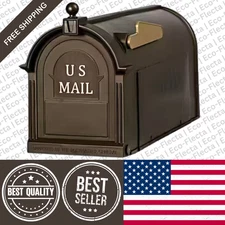 Bronze Post Mount Mailbox, Large, Keeps Mail Dry, Heavy Duty for Rural