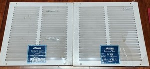 2-Pack 12x12 Return Air Grille White Steel Vent Cover Wall/Ceiling HVAC