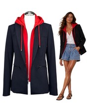 645 VERONICA BEARD Scuba Dickey Blazer Jacket Black Size 2