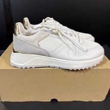 Michael Kors Jaime Trainer Women s Sneakers Aluminum Gold White Size 8.5M NWOB