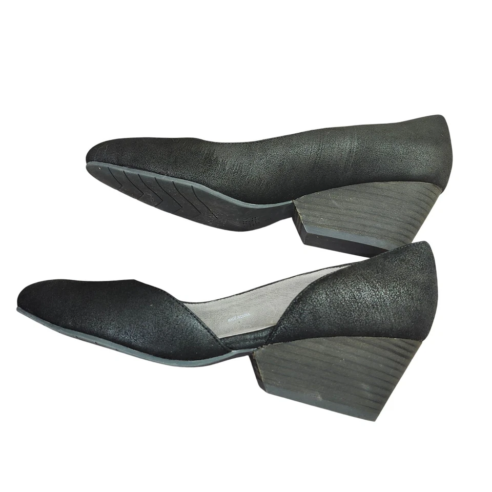 Zapatos cómodos Eileen Fisher de cuero negro con tacón de cuña punta talla 8 Foto 2 de 4