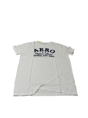 Aero Queens NY Appliqué Graphic Tee Size L Color White