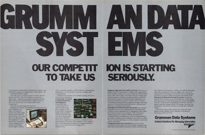Grumman Data Systems Vintage 2pg Magazine Ad 1980s Computer Technology