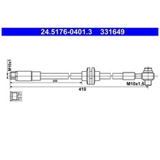 Bremsschlauch vorne rechts für Chevrolet Orlando J309 Opel Astra J P10 | 238686