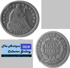 Silver 1853  US Philadelphia Mint Seated Liberty Half Dime🪙Type 3🪙Small Bend