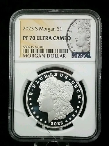 2023 S $1 Proof Morgan Dollar $1 NGC PF 70 Ultra Cameo Holder Crack  #7147