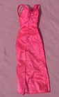 Vintage Barbie Clothes - Superstar Era Barbie Long Hot Pink Satiny Dress