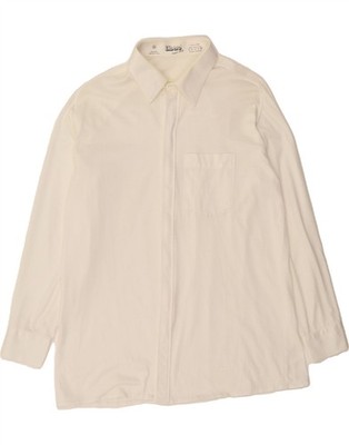 LIBERO Herren Hemd Größe 42 Large Weiß Baumwolle BQ05