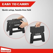 Goldblatt 8.5" Heavy-Duty Folding Step Stool Lightweight Plastic Portable Stools