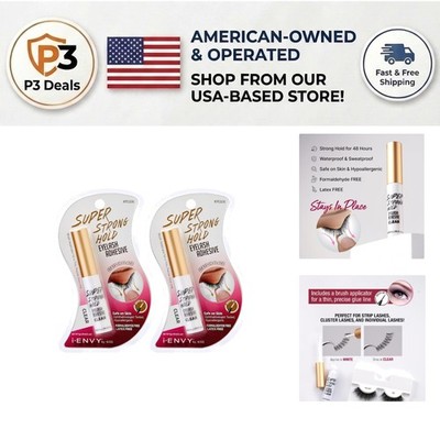 i ENVY Super Strong Hold Lash Glue - Quick-Drying, 2 Pack for Sensitive Eyes