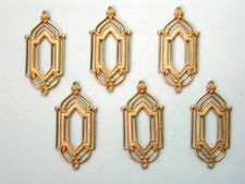 Raw Brass Art Deco Drops Earring Findings - 6