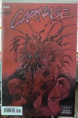 Carnage #2 'Nightmare Variant' Cover signed by Peach Momoko with COA