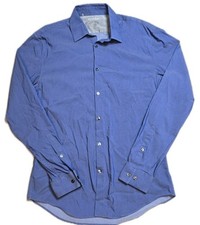 Calvin Klein Extreme Slim Fit Blue Buttn Up Shirt Mens Med 15–15.5 34/35 Stretch