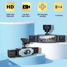 2025 Car Dash Cam 4 Channel 360  Front Rear Inside Dash Cam FHD 1080P Car Camera
