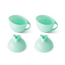 4Pack Popcorn Ball Makers Aqua Set of 4 Easy Grip Handle 3.5" Microwave Saf USA