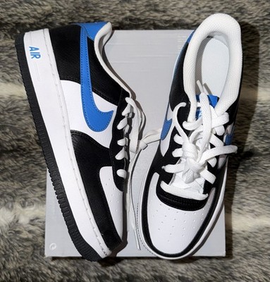 Nike Air Force 1 Low Black Light Photo Blue Brandneu GS Größe UK4,5 - FN8008 001
