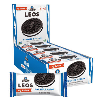 Leos - Cookies and Cream Sandwich Cookies - Low Sugar Snack Cookies - Low Carb S