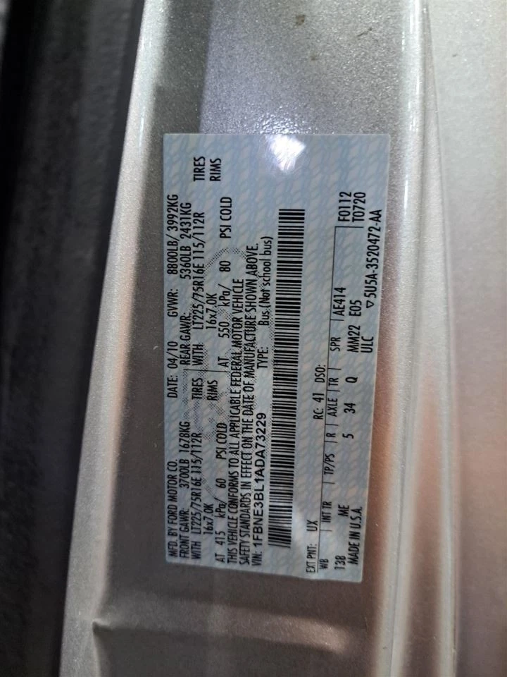 Controle de temperatura/aquecedor/AC 2010 Ford Van 350 Superduty Sku#4268719 - Imagem 4 de 4