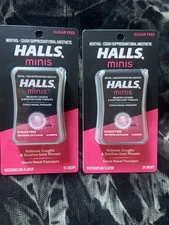Halls Mini Menthol Cough Sore Throat Sugar Free Watermelon 24 Ea Set Of 2 Nasal