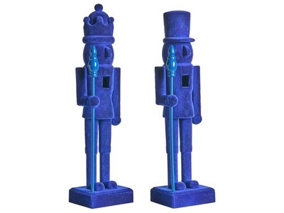 Nussknacker-Figuren 2er-Set Kunststoff  Weihnachtsdeko blau Flatey