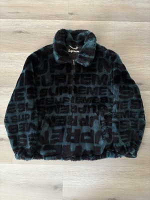 Supreme Faux Fur Repeater Bomber Jacket SS18 Size Large Teal 