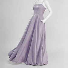 City Studio Women's Juniors' Purple Sleeveless Glitter Ball Gown Dress Size 3/4