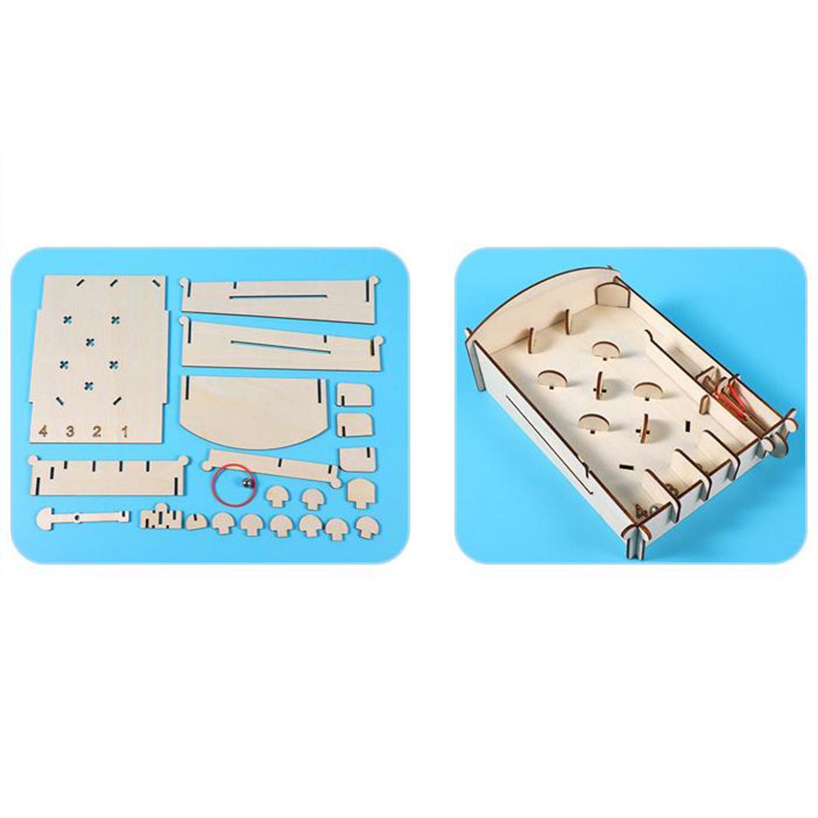 Miniature Pinball Machine DIY Wooden Children Self Assembly 3D Wooden Puzzle