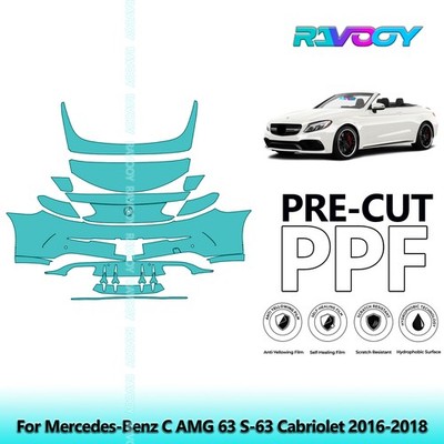  Paint Protection PPF Kit For Mercedes-Benz C AMG 63 S-63 Cabriolet 2016-2018